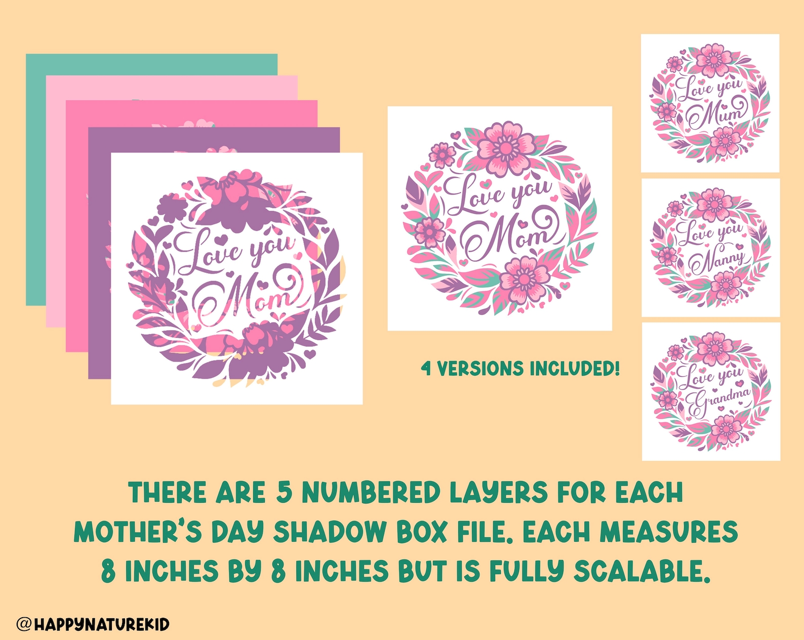 Mother’s Day Shadow Box Svg, Mom Shadow Box Svg, Mum Svg , Nanny Svg ...