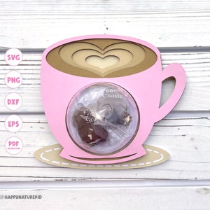 Candy Holder Coffee svg, Candy Dome svg, Coffee Valentine svg, Valentine for her, Cardstock svg, 3d Layered svg, Svg Files for Cricut