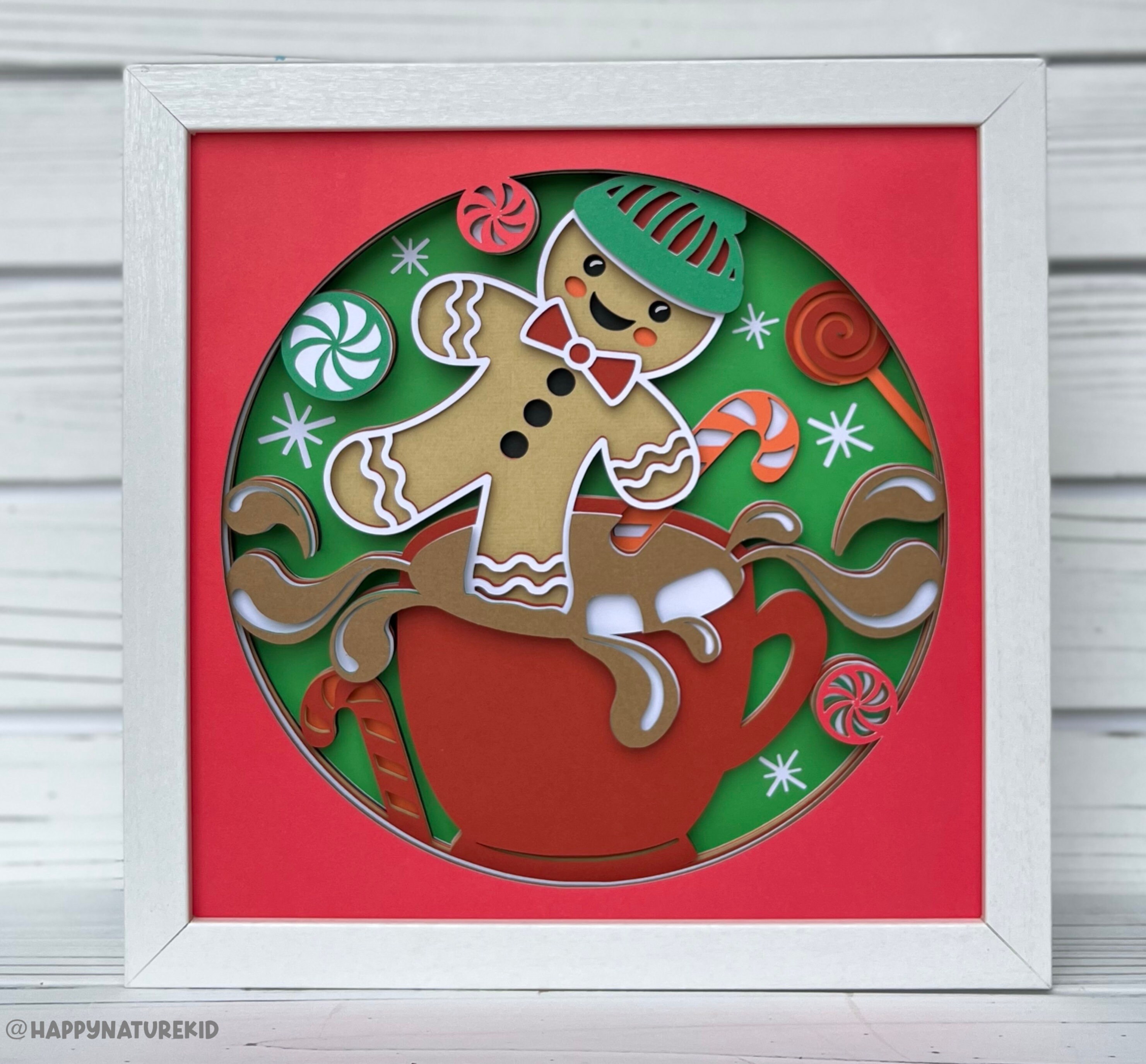 Gingerbread Shadow Box Svg Shadow Box Svg Christmas Shadow Etsy UK