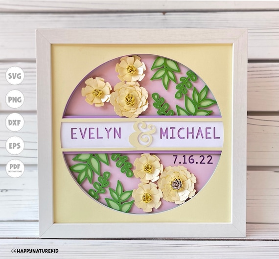 Personalized Wedding Shadow Box Svg Customizable Wedding | Etsy