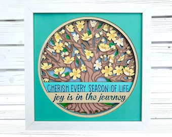 3d Spring Tree caja de sombras svg, 3d Spring Tree svg, 3d Shadow box svg, 3d Layered svg, 3d Card stock svg, 3d svg, Archivos Svg para Cricut
