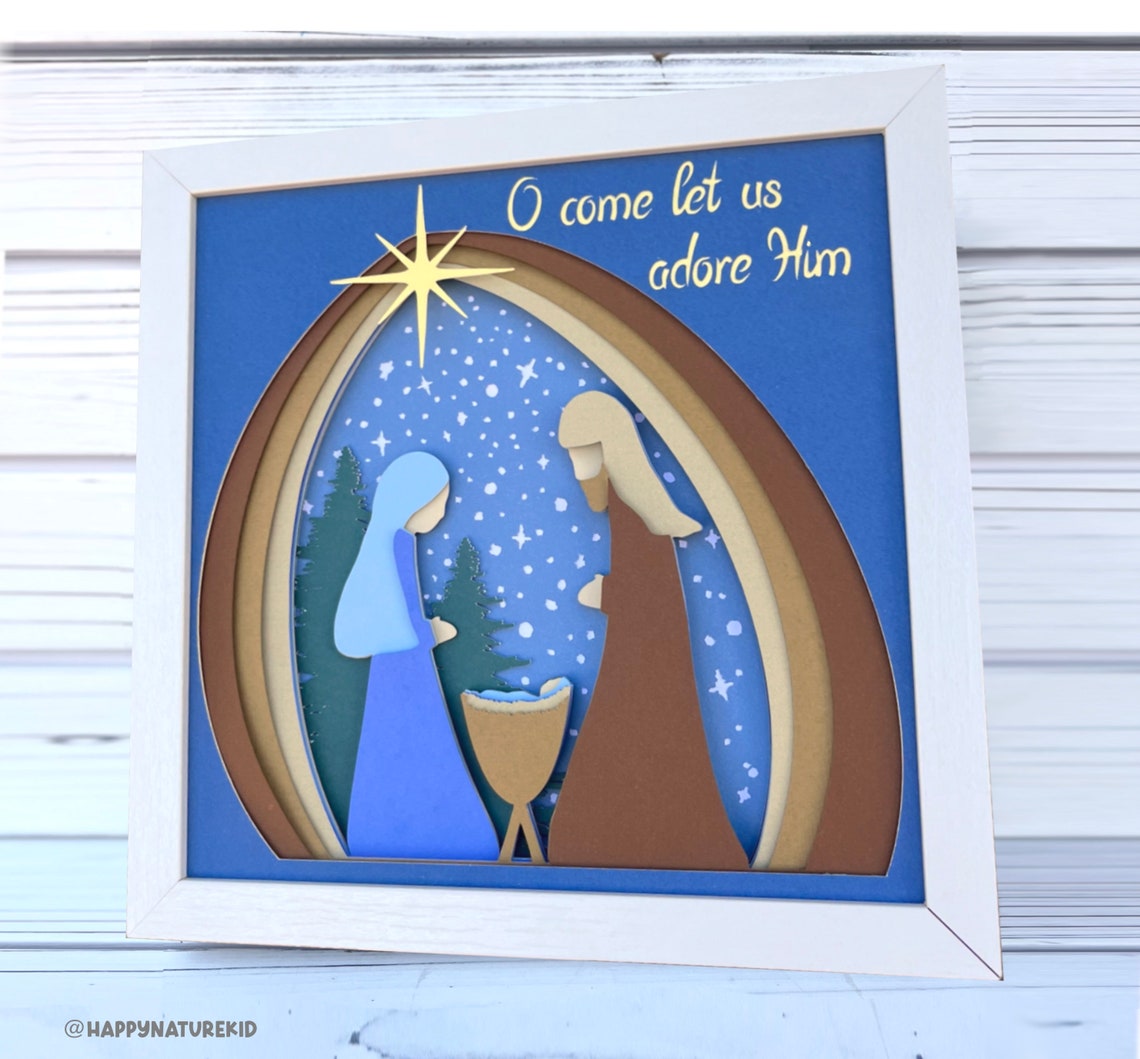 Nativity Shadow Box Svg Nativity Svg Christmas Shadow Box - Etsy Australia