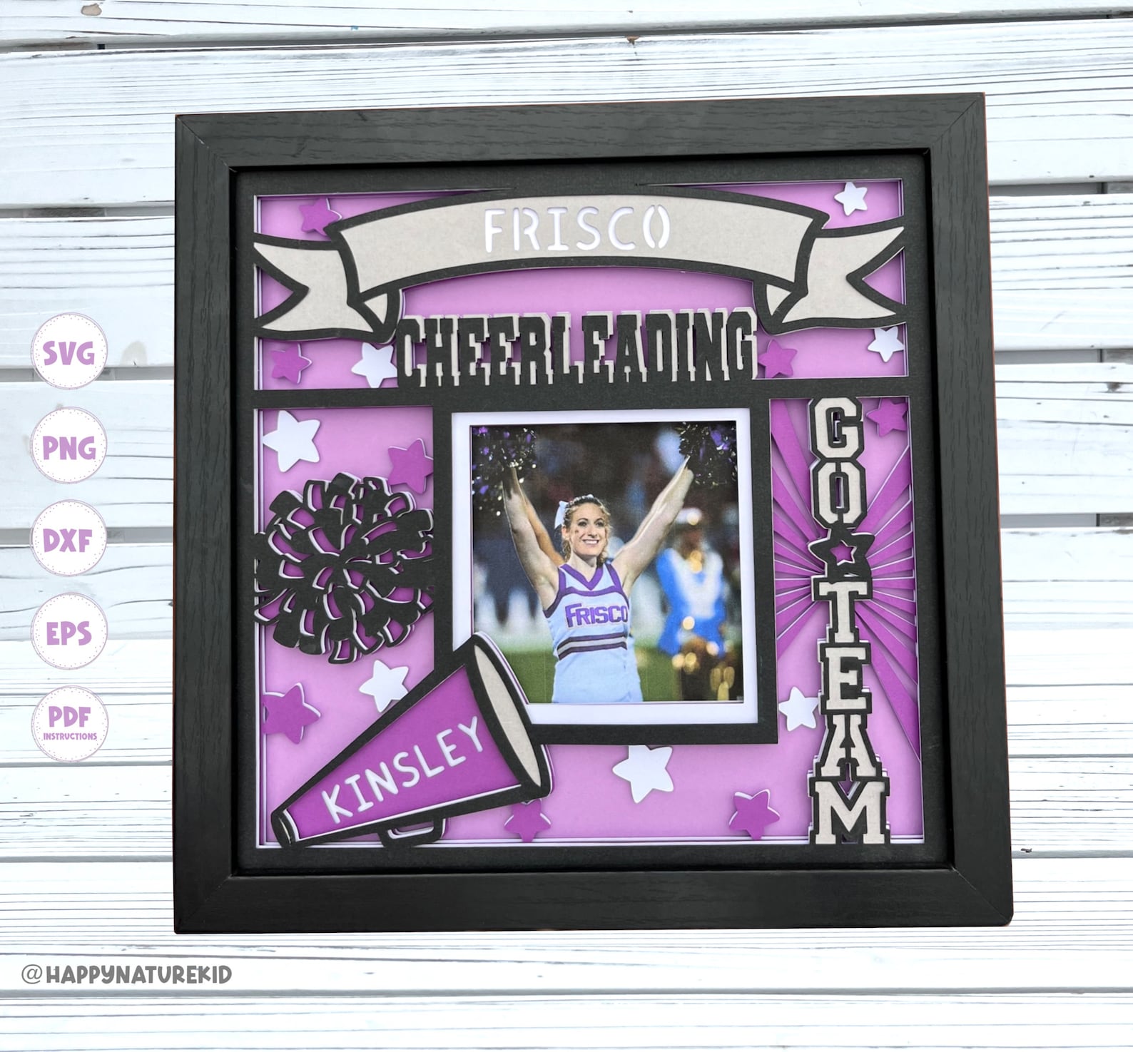 Cheerleading Shadow Box Svg Shadow Box Svg Cheerleading Svg Etsy Israel