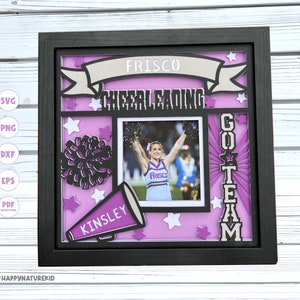 Cheerleading Shadow Box svg, Shadow Box svg, Cheerleading svg, Cheer svg, Shadow Box, Layered svg, Cricut svg, 3d svg