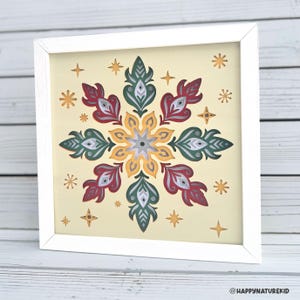 Christmas Snowflake shadow box svg, Christmas shadow box svg, Cricut projects, Svg files for Cricut, silhouette svg, 3d layered svg, 3d svg