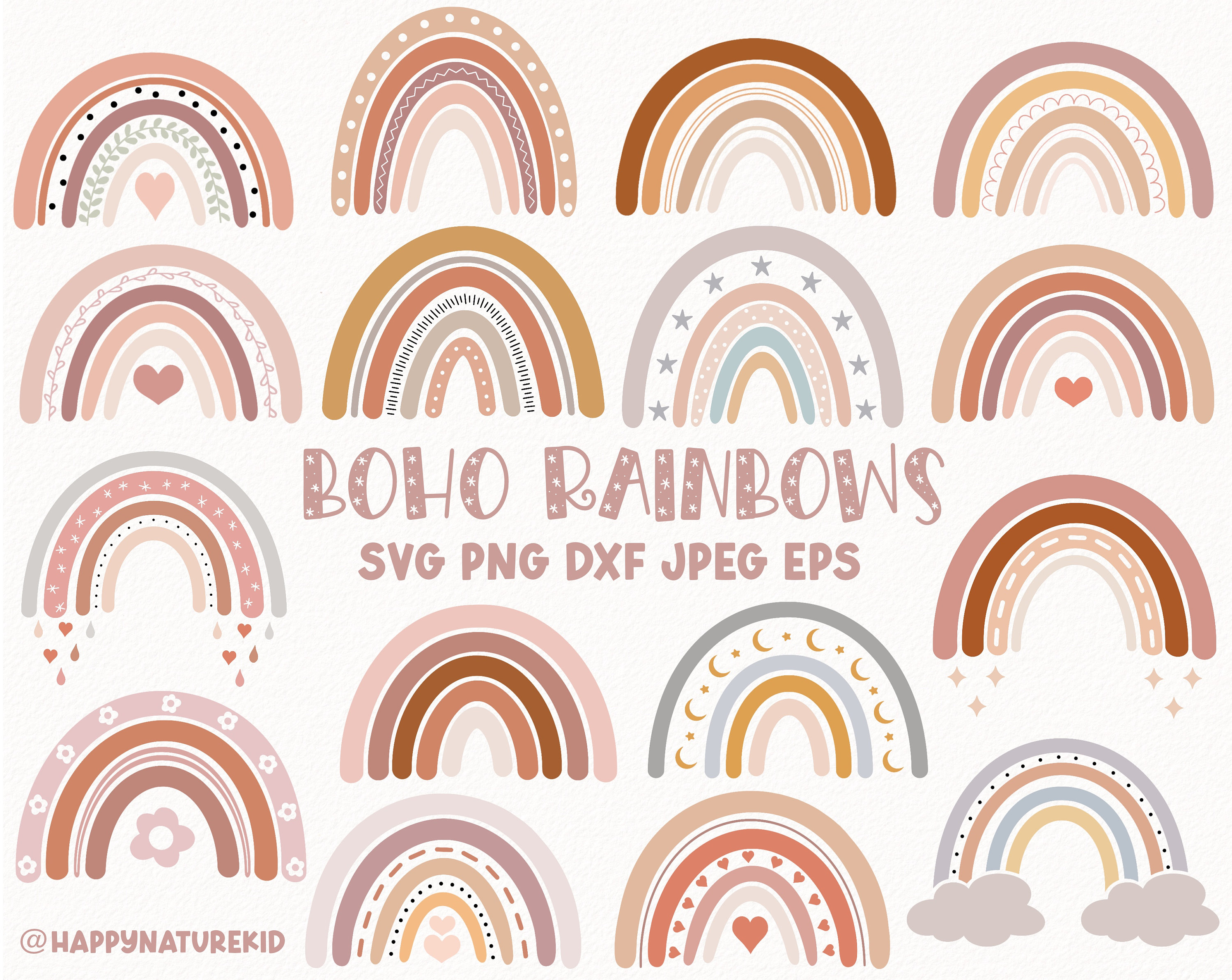 Boho Rainbow Svg Boho Rainbow Svg Bundle Boho Rainbow Etsy Singapore