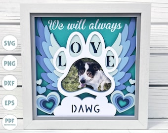 Personalized Pet Memorial Shadow Box svg, Customized Shadow Box svg, Pet Memorial, Pet Memorial svg, Dog Memorial, Cat Memorial