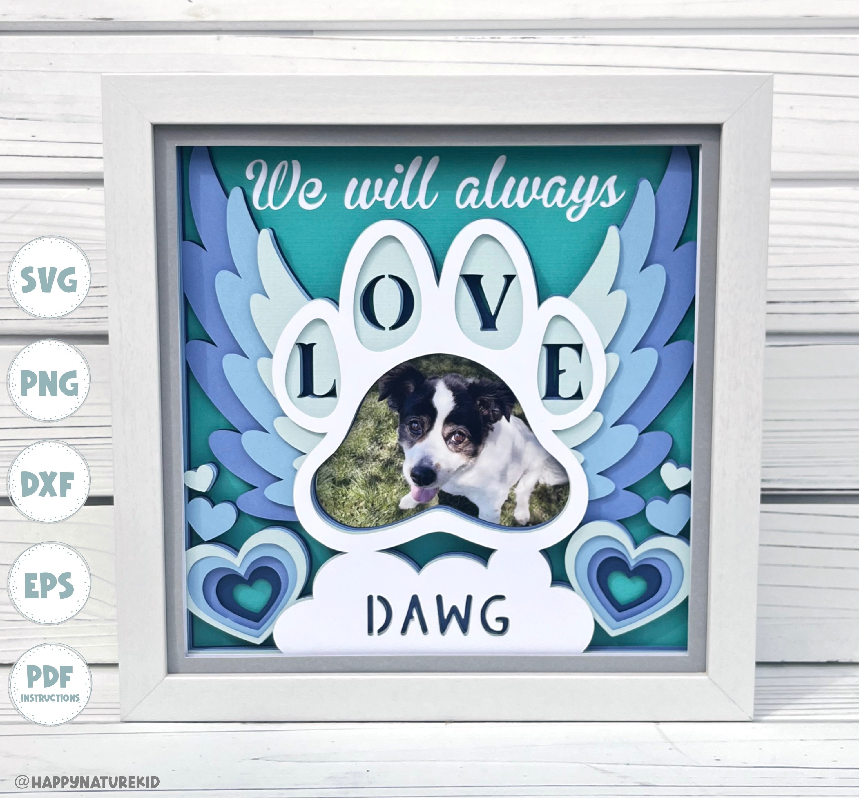 Personalised Wooden Pet Memorial Box - Engraved Photo