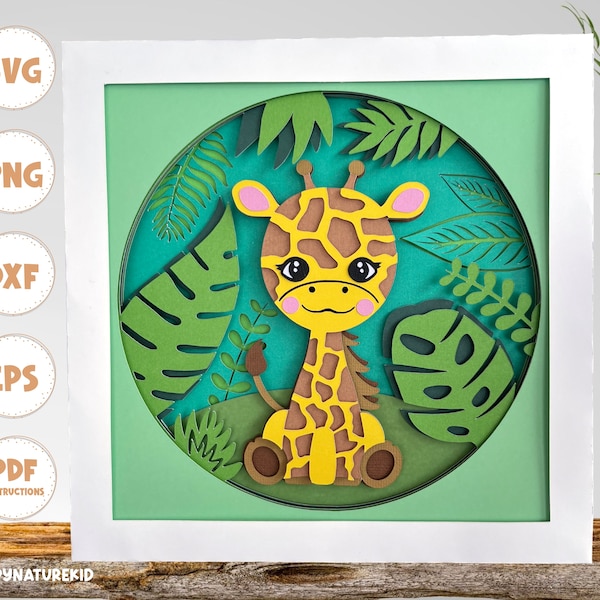 Giraffe Jungle Shadow Box svg, 3d Giraffe svg, Giraffe svg, Shadow Box svg, Cricut svg Giraffe Jungle Shadow Box svg, 3d Giraffe svg, Giraffe svg, Shadow Box svg, Cricut svg