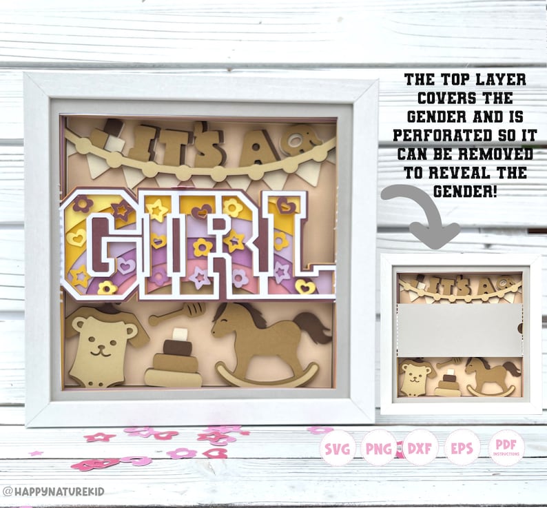 Gender Reveal Ideas Gender Reveal Shadow Box Svg Gender Etsy
