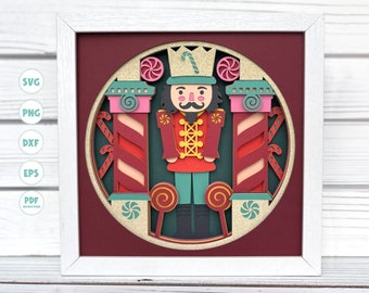 3d Nutcracker svg, Nutcracker shadow box svg, Shadow box svg, Shadow box, 3d layered svg, Mandala svg, Christmas svg, Svg files for Cricut