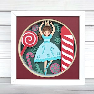 Bailarina quebra-nozes 3d svg, bailarina de Natal svg, caixa de sombra de Natal svg, caixa de sombra quebra-nozes svg, arquivos Svg para Cricut, 3d svg