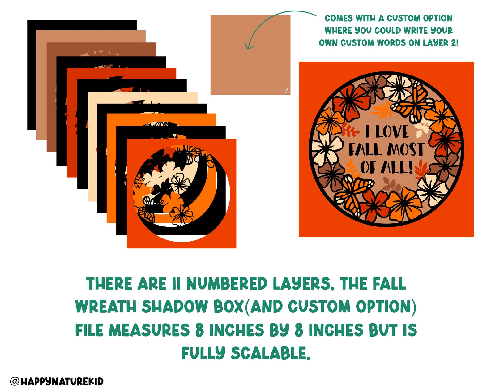 Fall Shadow Sign 3d Fall Shadow Box Bundle, 3d Floral Ghost Shadow Box Svg, 3d Jack O ...