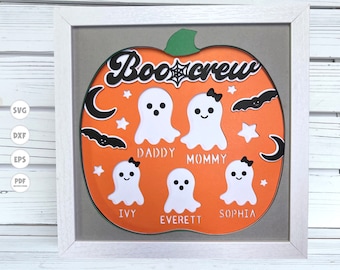 Personalized Ghost Family Shadow Box svg, Ghost Family sign, Shadow Box svg, Personalized Ghost Family svg, Cricut svg