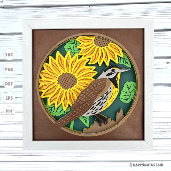 3d Meadowlark shadow box svg, 3d Sunflower shadow box svg, Kansas Bird svg, 3d layered svg, 3d svg, Svg files for Cricut, Cricut Projects 3d Meadowlark shadow box svg, 3d Sunflower shadow box svg, Kansas Bird svg, 3d layered svg, 3d svg, Svg files for Cricut, Cricut Projects