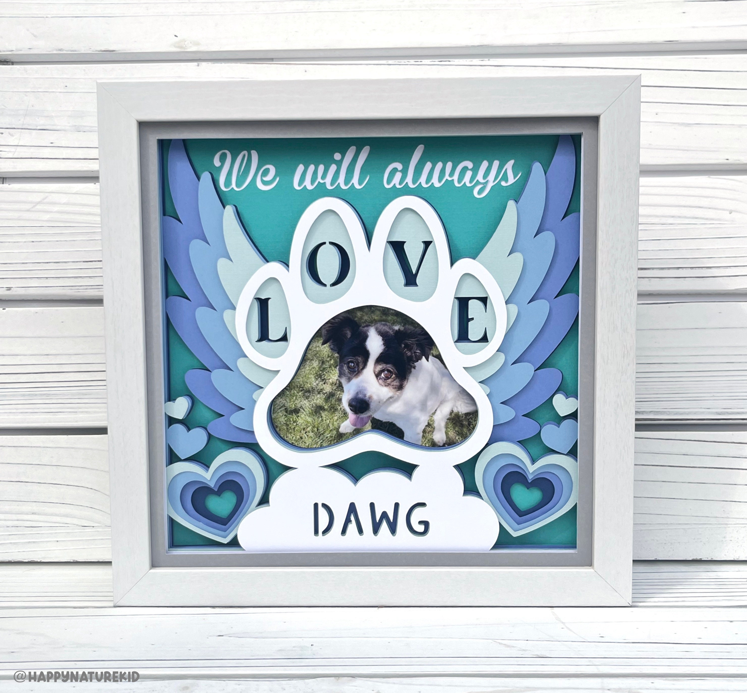 Personalized Pet Memorial Shadow Box Svg Customized Shadow Etsy