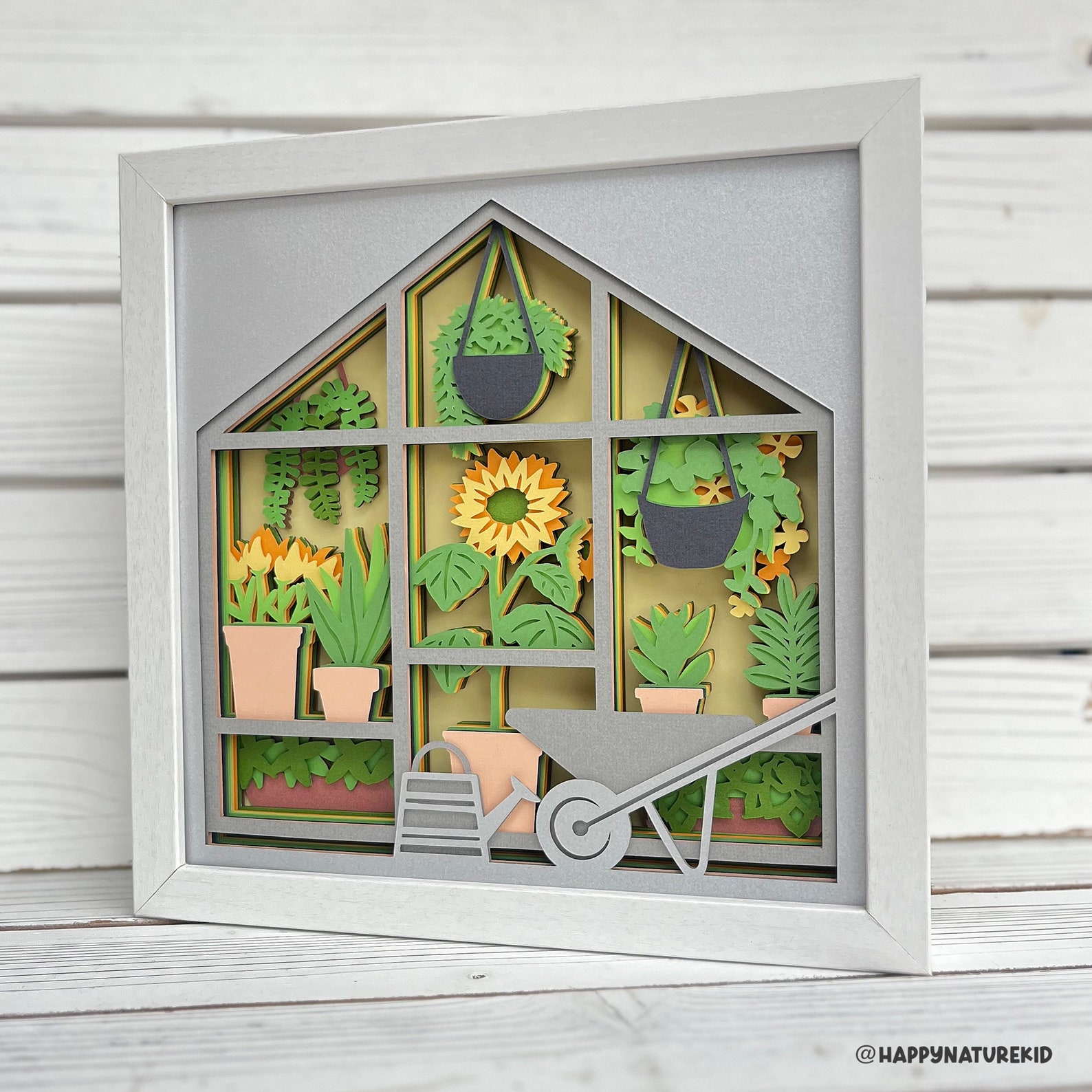 Greenhouse Shadow Box Svg, Garden Shadow Box Svg, Spring Shadow Box Svg ...