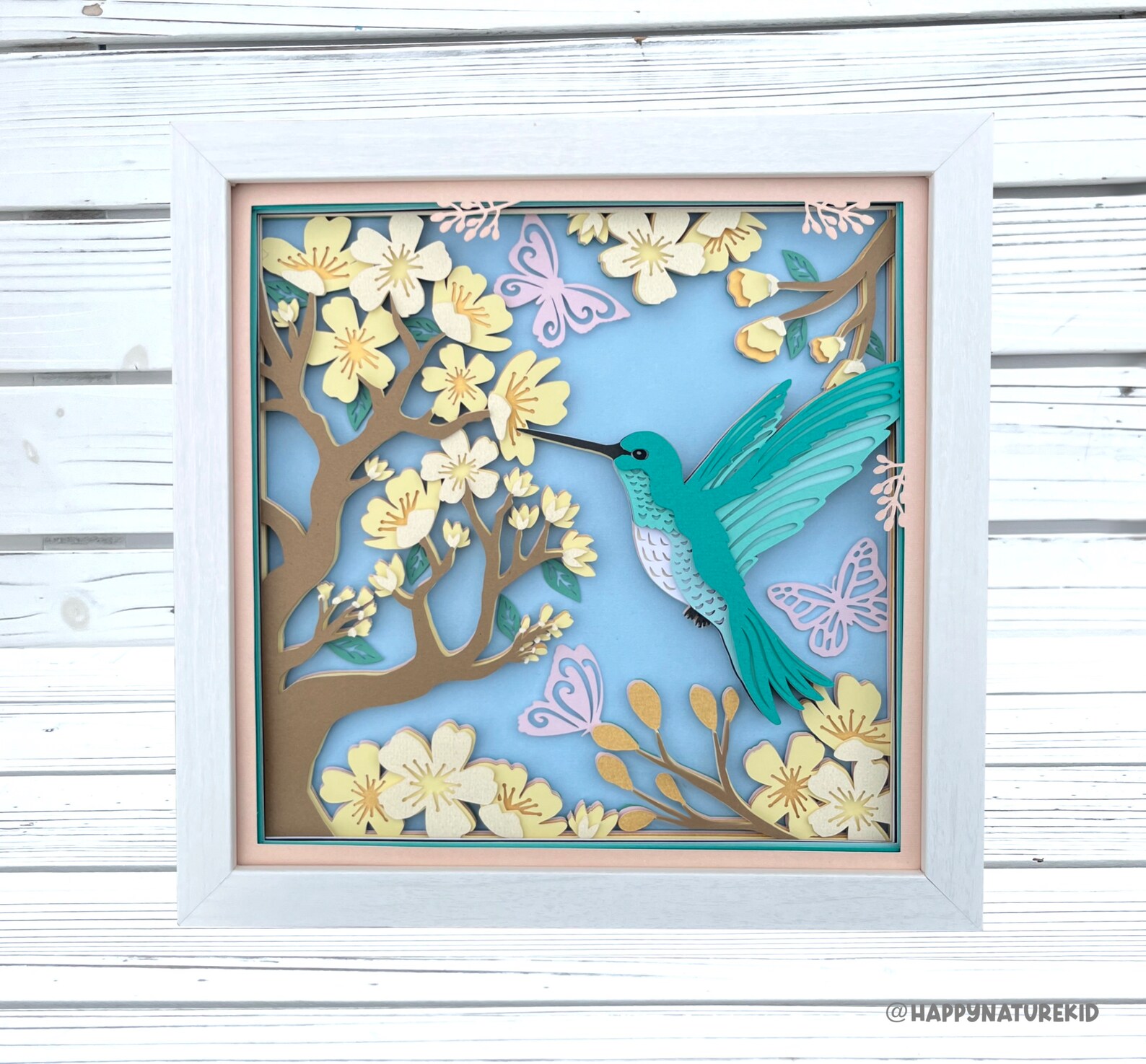 3d Hummingbird Scene Shadow Box Svg Bundle, 3d Layered Svg, Spring ...