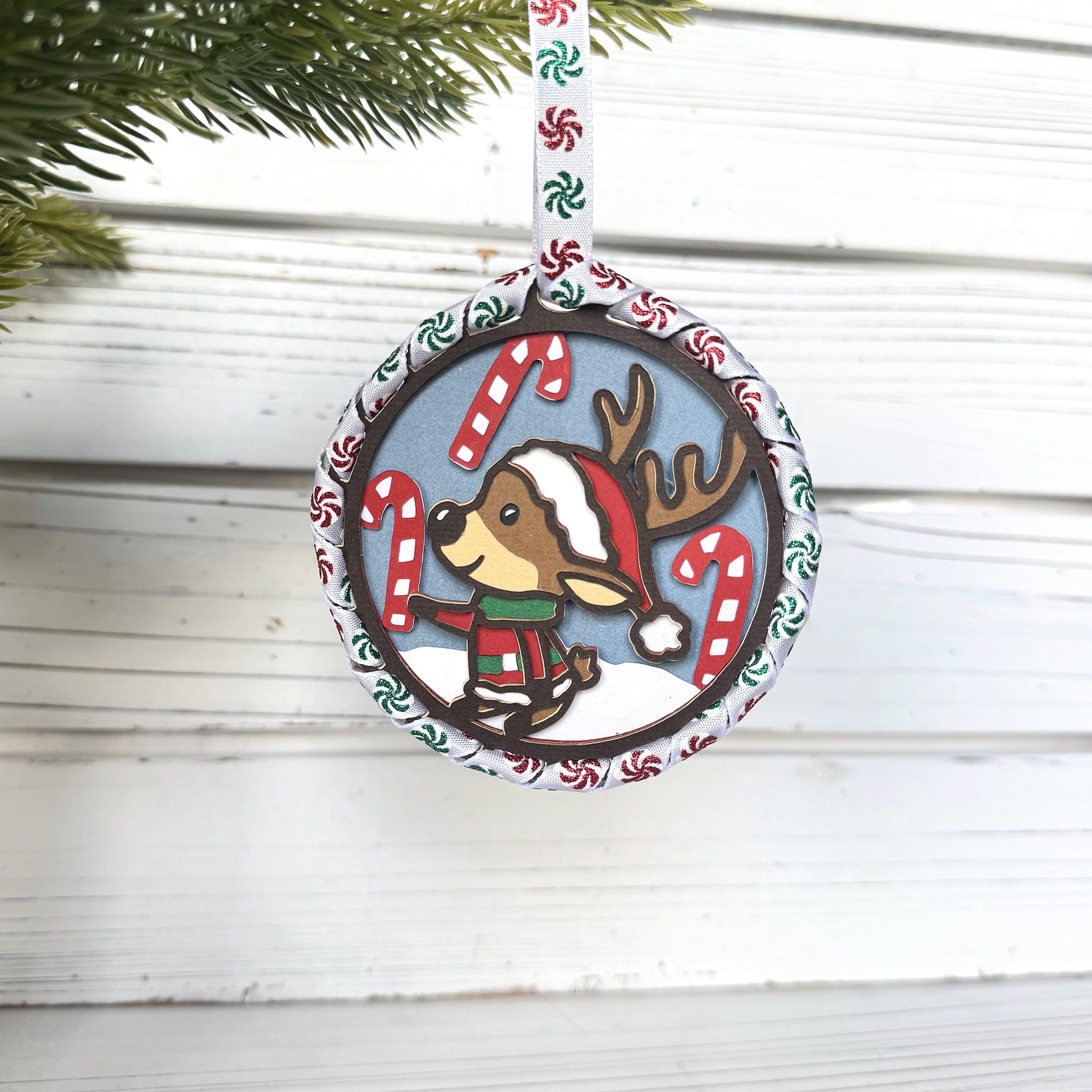 Reindeer With Candy Canes Ornament Svg, Reindeer Ornament Svg ...