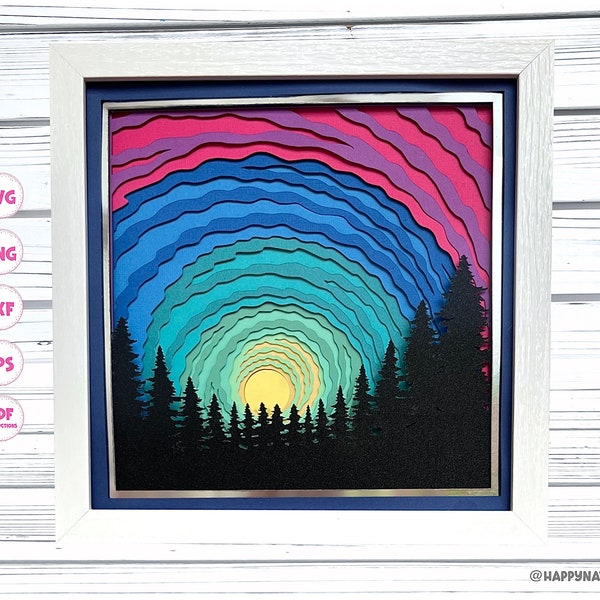 3d Northern Lights shadow box svg, Aurora Borealis shadow box svg, 3d shadow box svg, 3d Layered svg, 3d Mandala svg, Svg files for Cricut 3d Northern Lights shadow box svg, Aurora Borealis shadow box svg, 3d shadow box svg, 3d Layered svg, 3d Mandala svg, Svg files for Cricut