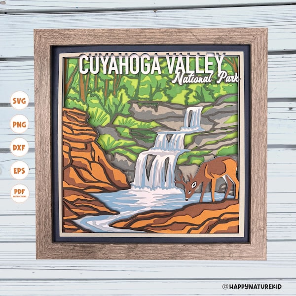 Cuyahoga Valley National Park shadow boxes svg, National Park svg, Cricut svg, Sillouette svg, Svg files for Cricut, 3d svg, 3d layered svg