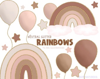 Neutral Rainbow png, Boho Rainbow Clipart, Boho Rainbow png, Rainbow Clipart, Boho Rainbow png
