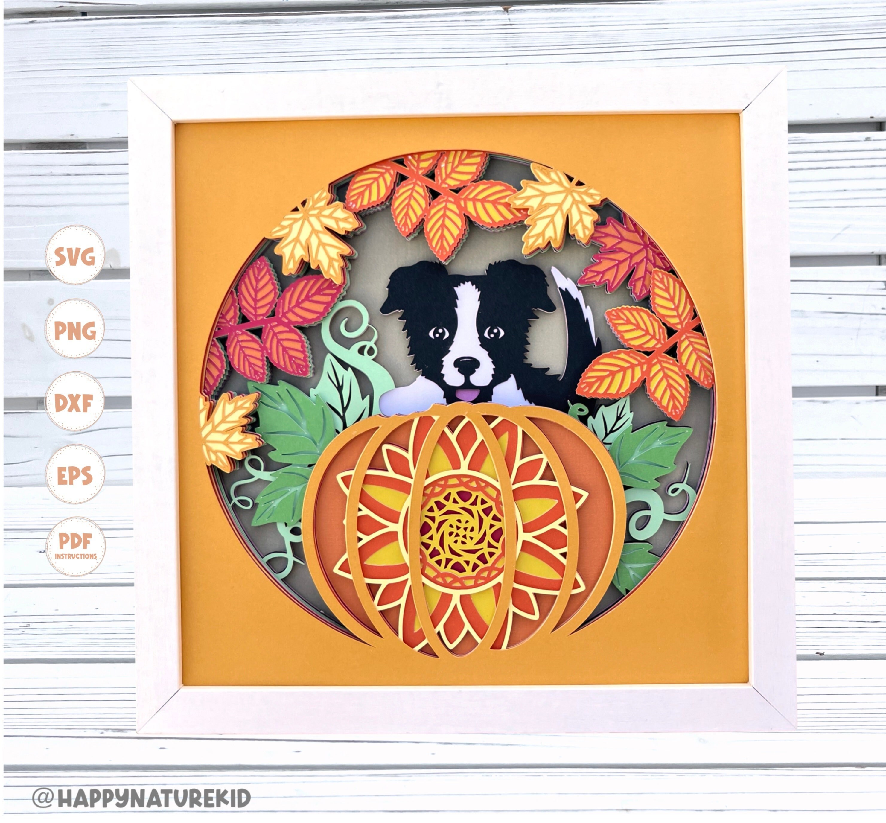 Fall Dog Shadow Box Svg Shadow Box Svg Shadow Box Fall Etsy Australia
