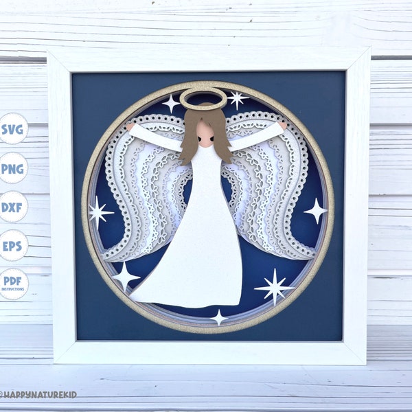 Angel Shadow box svg, Angel shadow box, Angel svg, 3d Angel svg, 3d svg, Christmas Shadow box, Layered svg, Svg files for Cricut Angel Shadow box svg, Angel shadow box, Angel svg, 3d Angel svg, 3d svg, Christmas Shadow box, Layered svg, Svg files for Cricut