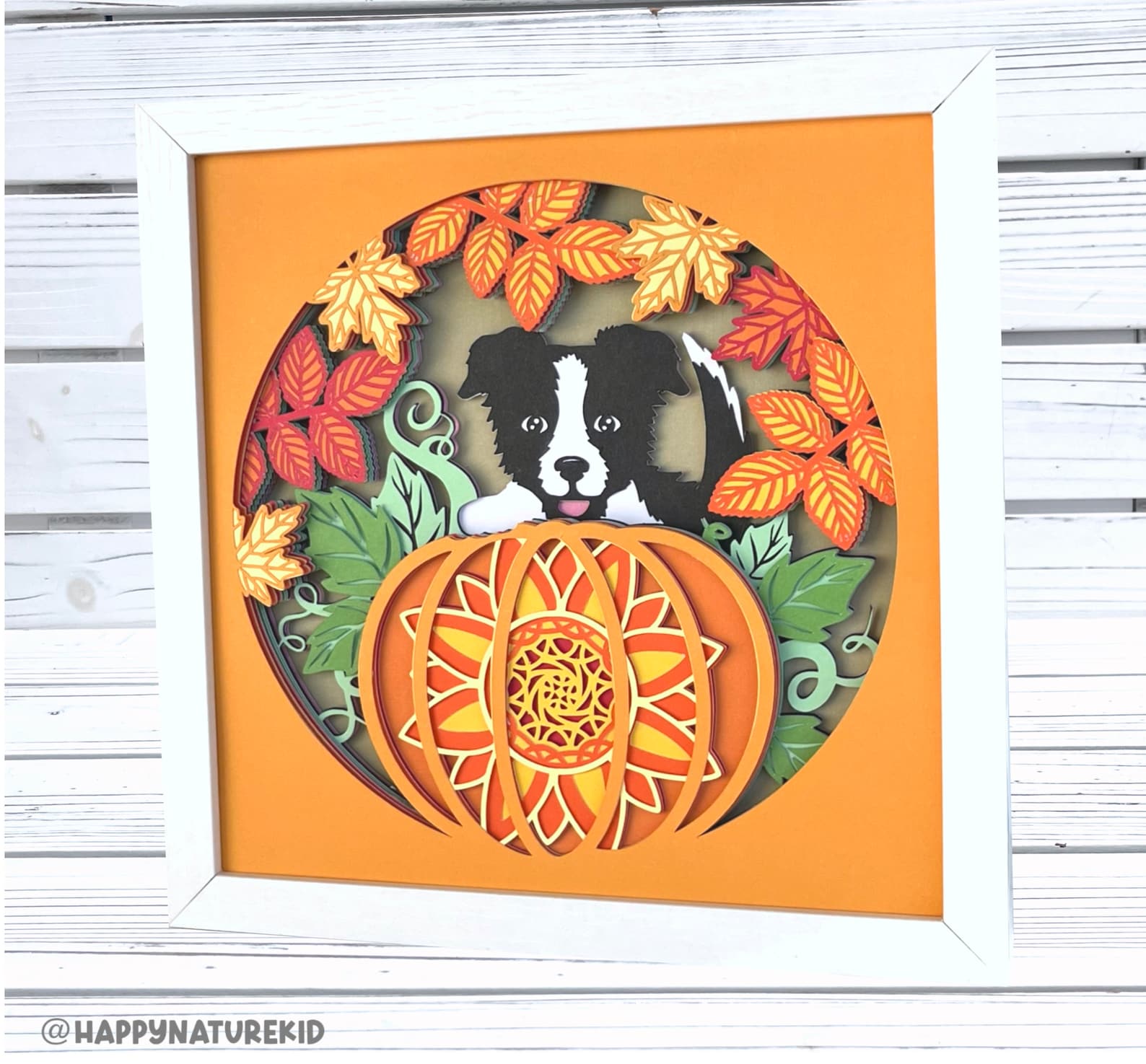 Fall Dog Shadow Box Svg, Shadow Box Svg, Shadow Box, Fall Shadow Box ...
