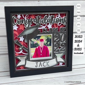 Graduation shadow box svg, Personalized graduation svg, Class of 2024 svg, Senior 2024 svg, Shadow box svg, Cricut shadow box