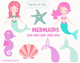 Mermaid svg, Mermaid svg bundle, cricut cut file, Layered svg, Mermaid tail svg