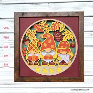 3d Herbst Schatten Box svg, Zwerge svg, Herbst Schatten Box svg, 3d geschichtet svg, 3d svg, svg-Dateien für Cricut, Cricut Projekte, Cardstock svg
