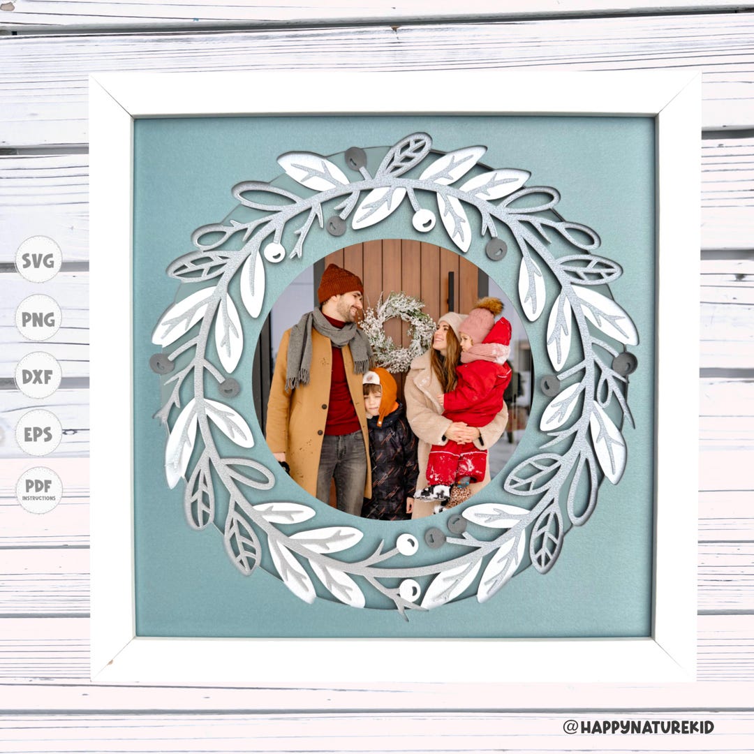 Picture Wreath Shadow Box Svg, Custom Picture Shadow Box Svg ...