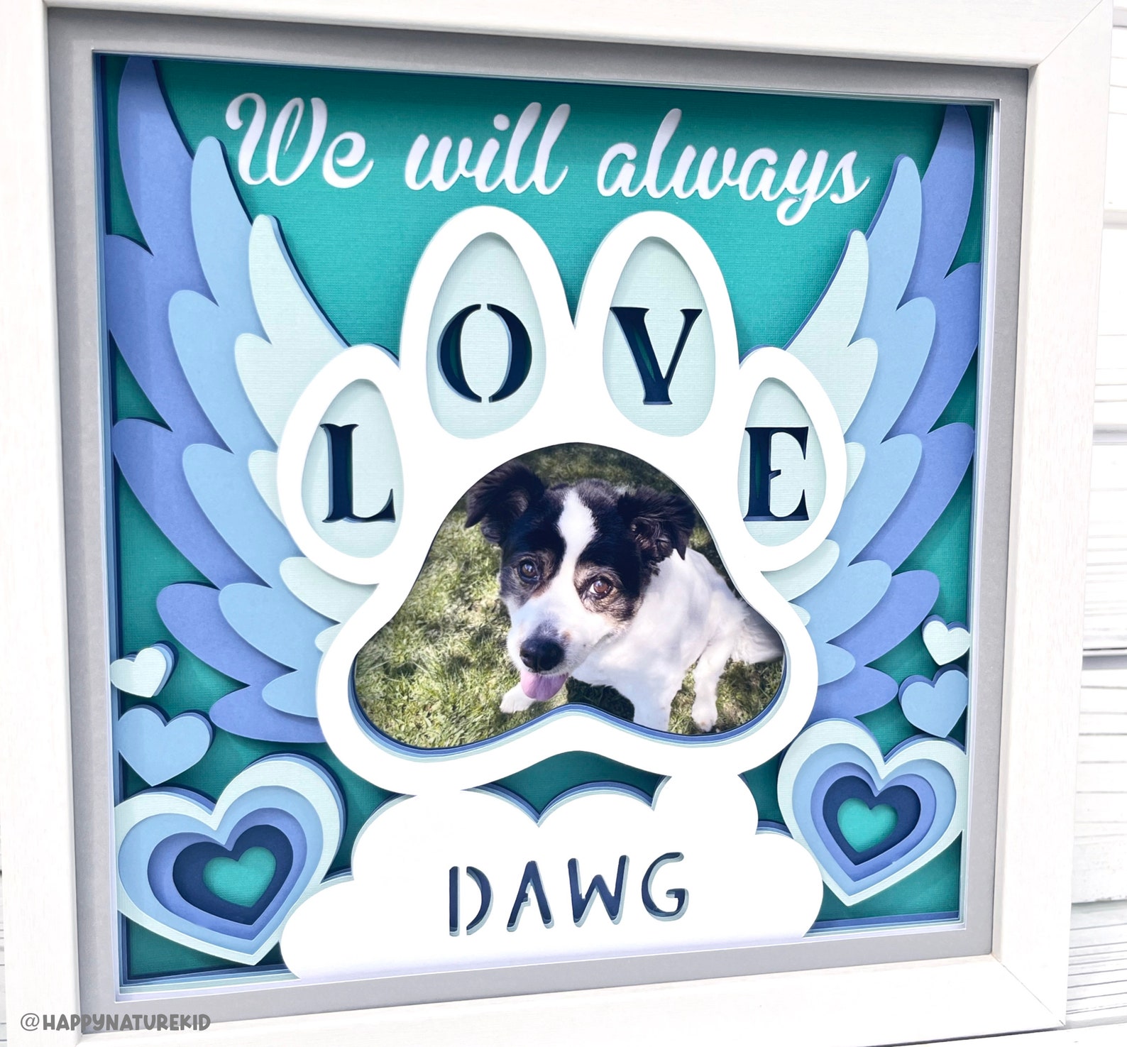 Personalized Pet Memorial Shadow Box Svg Customized Shadow Etsy