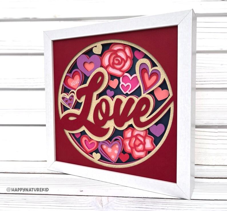 3d Love Valentine Shadow Box Svg Files for Cricut 3d Layered Svg 3d Svg ...