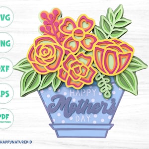 Moederdag svg, 3d Moederdag svg, Moederdag kaart, Happy Mother's Day