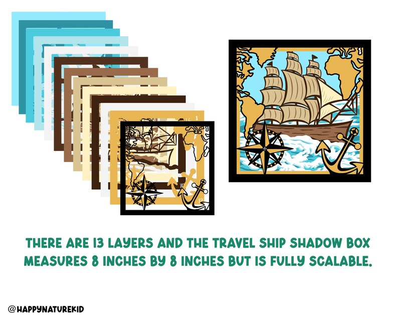 3d Travel Ship Shadow Box Svg 3d Sailboat Shadow Box Svg Files for ...