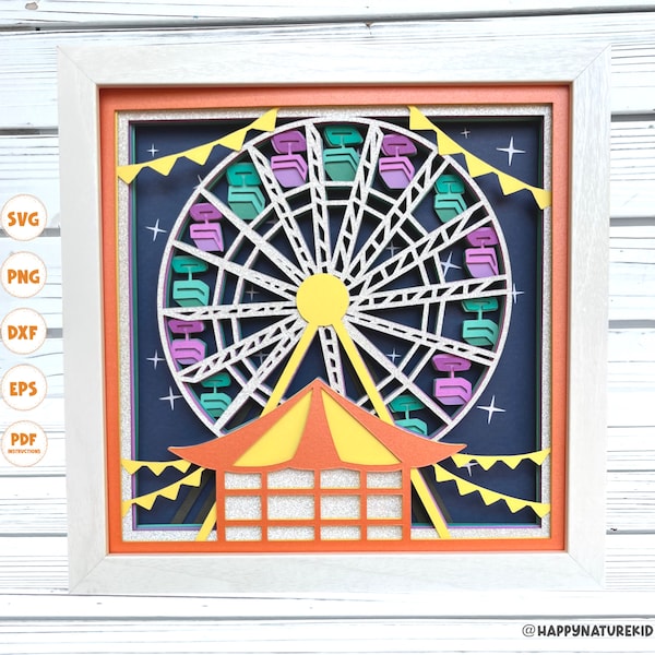 3d Fair Ferris Wheel shadow box svg, 3d Fair svg, Ferris Wheel svg, 3d Layered svg, Svg files for Cricut, Cardstock svg, Papercut svg 3d Fair Ferris Wheel shadow box svg, 3d Fair svg, Ferris Wheel svg, 3d Layered svg, Svg files for Cricut, Cardstock svg, Papercut svg