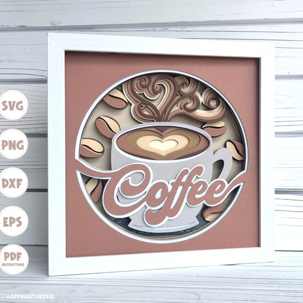Coffee shadow box svg, shadow box svg, coffee svg, Cricut svg, card stock svg, layered svg, 3d svg Coffee shadow box svg, shadow box svg, coffee svg, Cricut svg, card stock svg, layered svg, 3d svg
