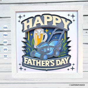 Father’s Day Mowing shadow box svg, 3d Father’s Day svg, Svg files for Cricut, 3d svg, Cricut Projects, Father’s Day gift, 3d layered svg