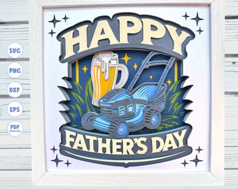 Father’s Day Mowing shadow box svg, 3d Father’s Day svg, Svg files for Cricut, 3d svg, Cricut Projects, Father’s Day gift, 3d layered svg