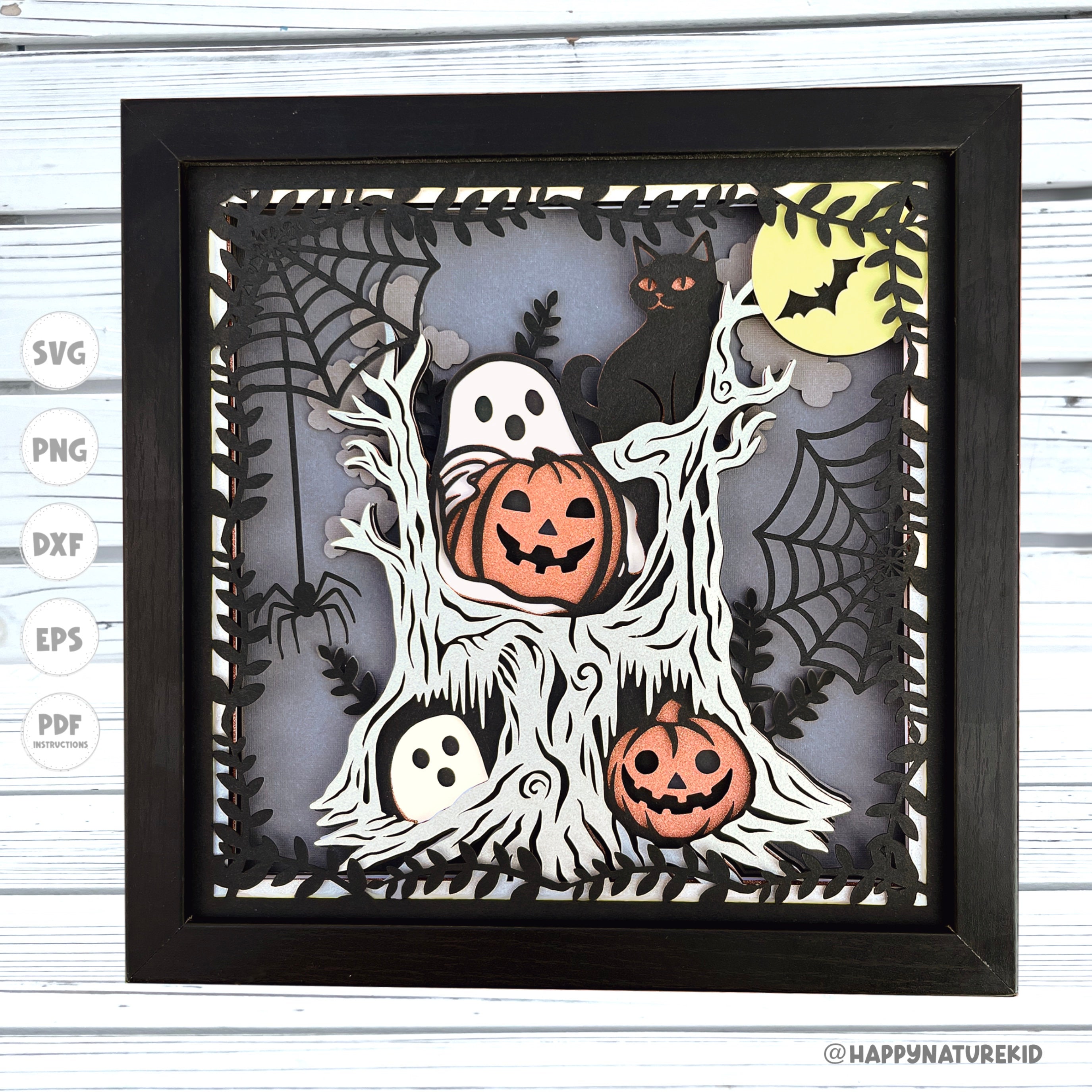 3d Spooky Halloween Forest Shadow Box Svg, Halloween Shadow Box Svg ...