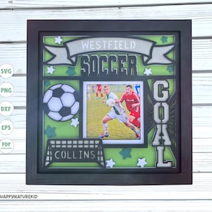 Caixa de sombra de futebol svg, Caixa de sombra personalizada svg, Time de futebol svg, Futebol svg, Caixa de sombra svg, Cricut svg