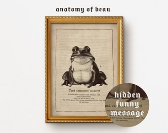 Toad - "Vintage" A4 Print | Includes Funny Hidden Message