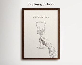 Wine Glass - "Vintage" A4 Print | "So she demanded more"