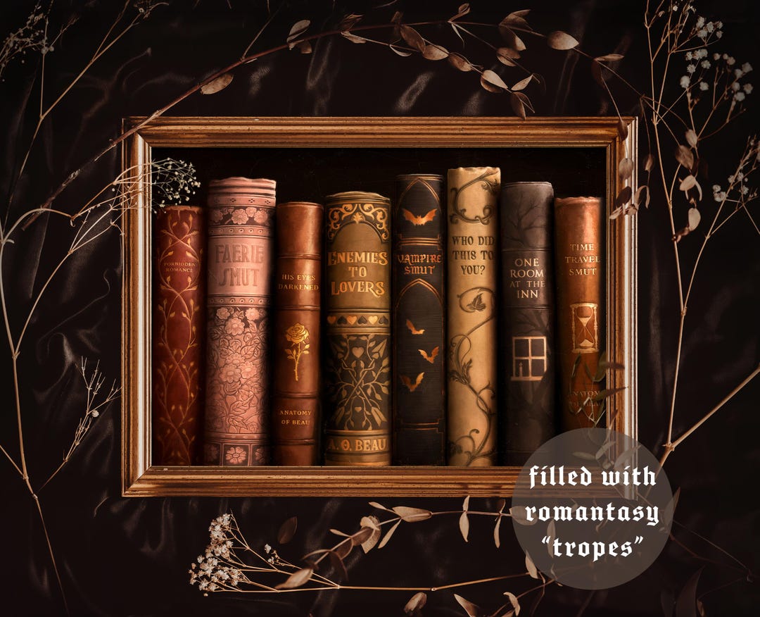 Romantasy Bookshelf - A4 Print | Dark Academia, Cottagecore, Fantasy ...