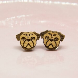 Pug stud earrings clearance