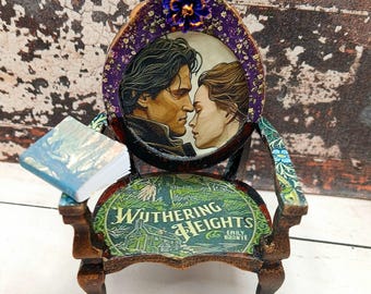 Wuthering Heights miniature shabby chippy  chair 12th scale tatty miniature, miniatures, Bronte sisters
