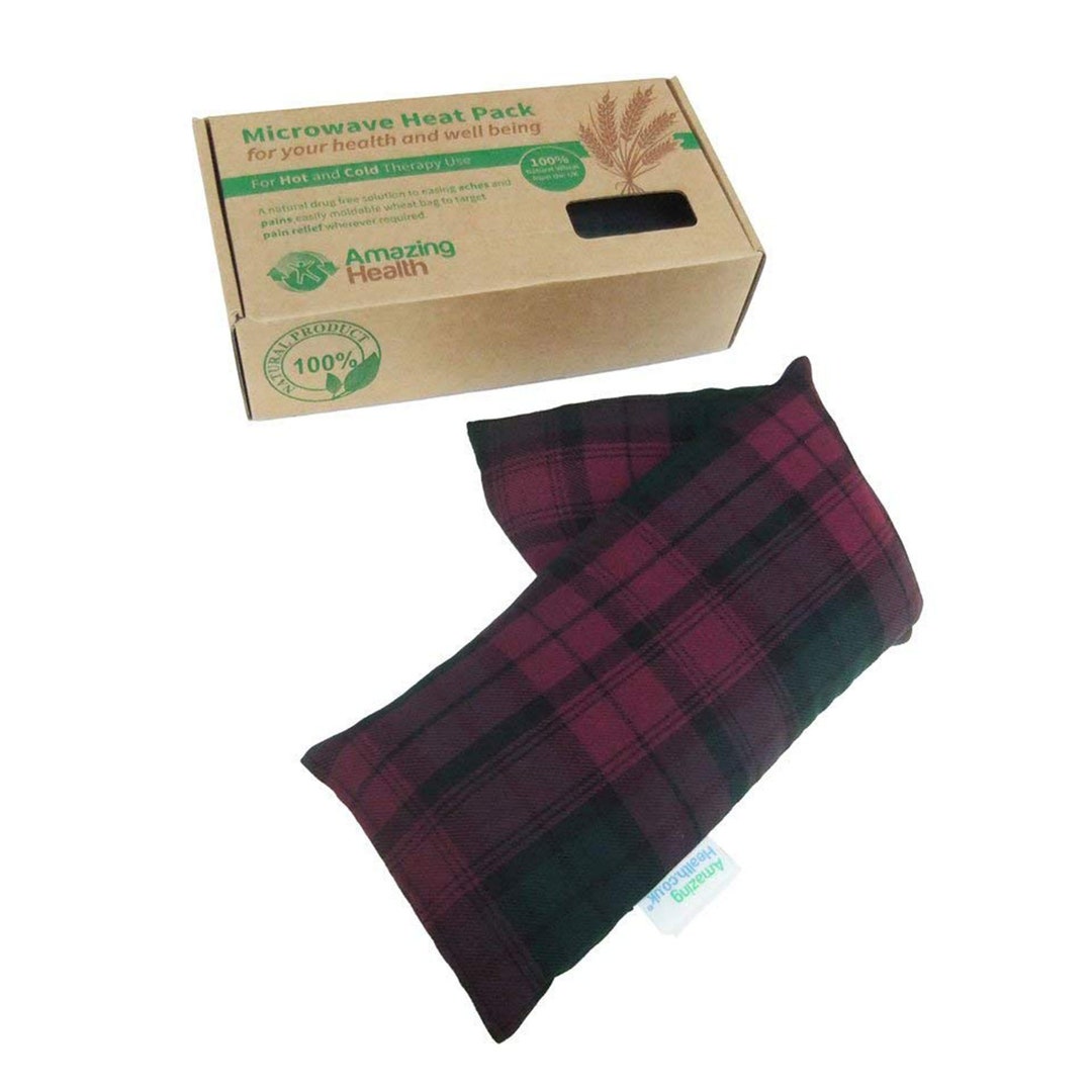 Unscented Microwave Wheat Bag UK Made Heat Pack NON Scent in Plum Tartan Cotton Gift Box Etsy UK