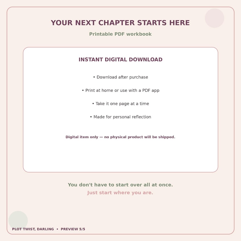 Real-life Reset Workbook for Women, Printable Self-reflection Journal ...